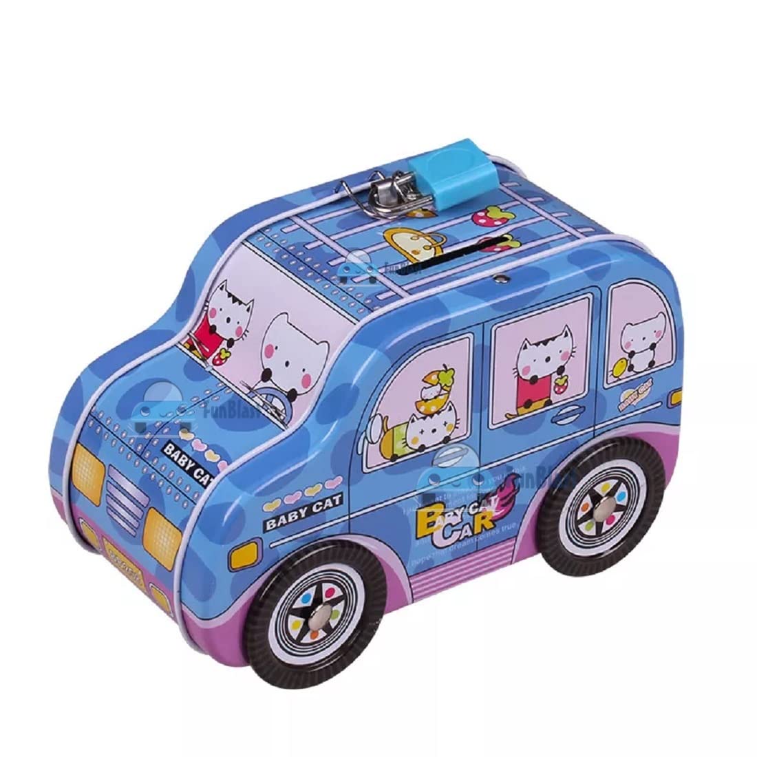 FunBlast Piggy Bank - Car Shaped Coin Box with Moving Wheel for Kids, Piggy Bank for Kids, Coin Box for Kids, Money Bank for Kids (Cat)-image-41