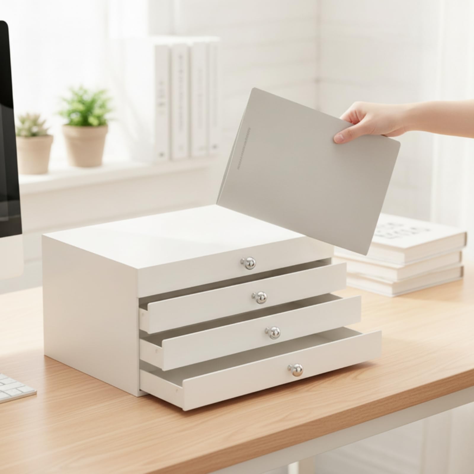 Armadietto Ufficio Documenti Cassetti Organizer Scrivania Archivio per Forniture E Carta Portadispositivi Acciaio al Carbonio Design Salvaspazio Adatto per Postazione Lavoro