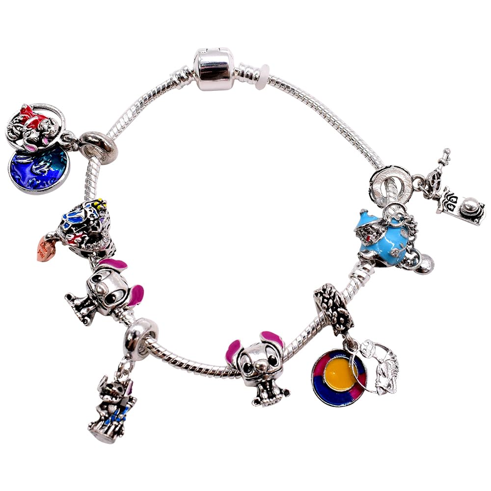LGQHCE Stit-ch Pulsera Stit-ch Encanto Brillante Pulsera Stit-ch Pulsera con Dijes Ajustable 21cm Stit-ch Pulseras Regalo para Fiestas Regalo Cumpleaños Niñas Como Accesorios Vesti