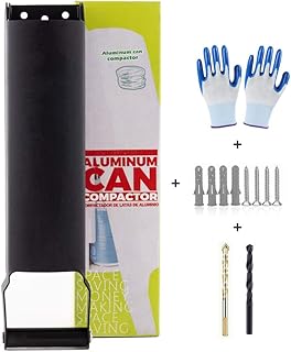 Super Leader Aluminum Can Compactorï¼Œ 16 oz. Metal Can Crusherï¼Œ Heavy-Duty Wall-Mounted Smasher for Aluminum Seltzer, Soda, Beer Cans and Bottles for Recycling-Premium frosted black