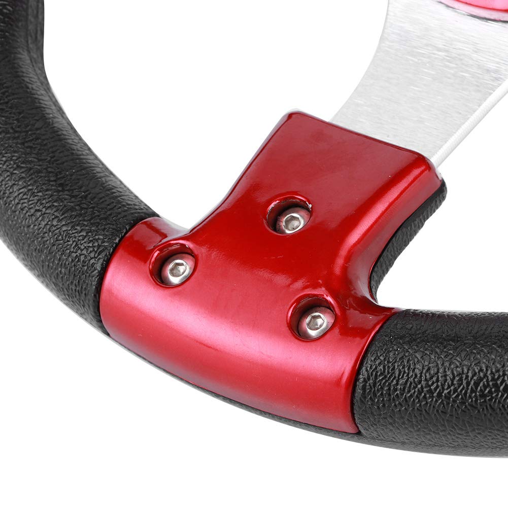 Amazon | 320mm/12.5in ステアリング ホイール 赤 最新炭素繊維