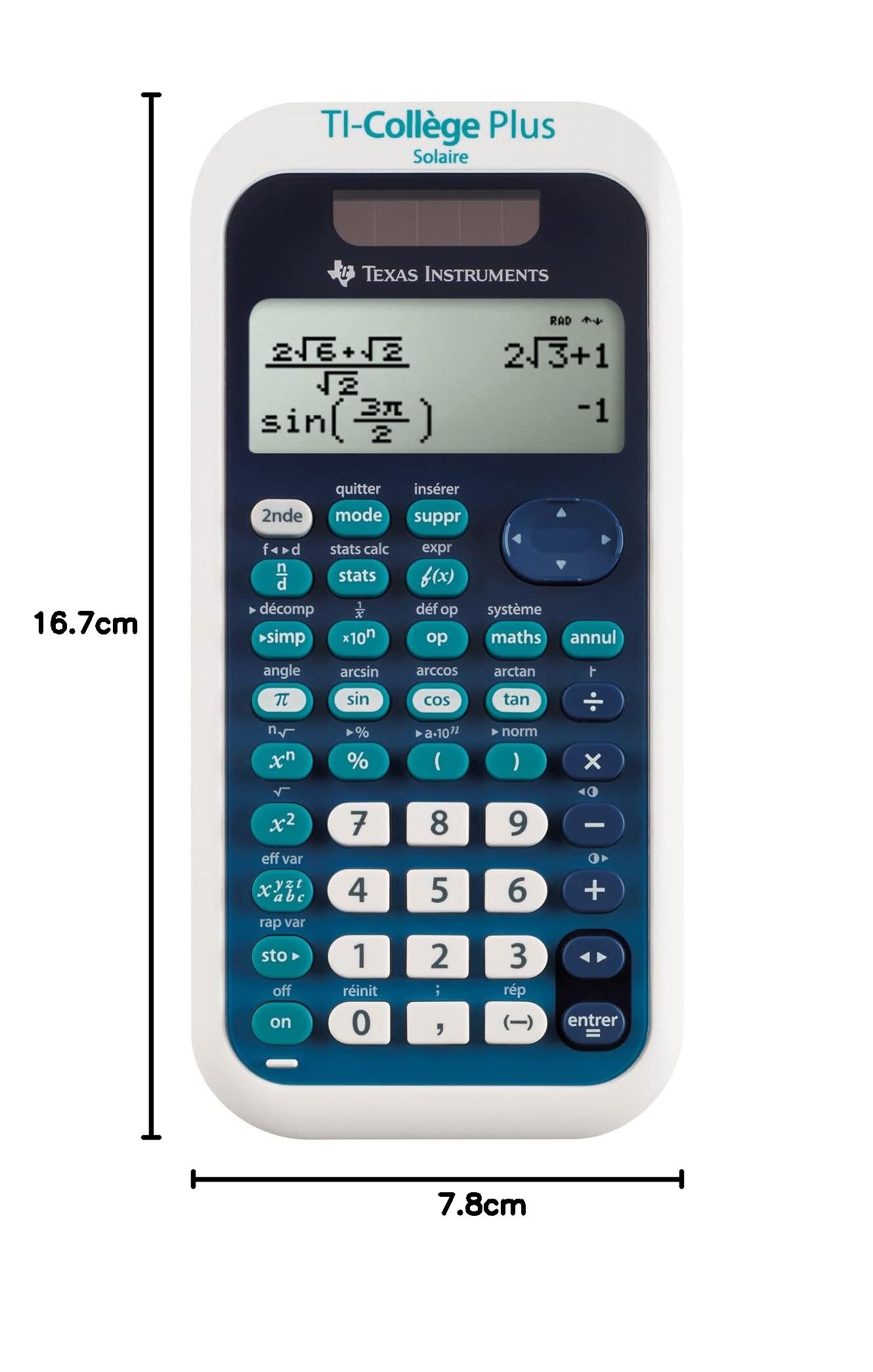 Calculatrice Scientifique Ti-Collège Plus Solaire