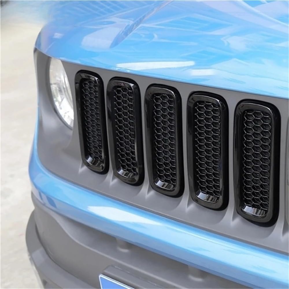 Car Front Grille Insert Grill Decoration Cover Trim Compatible for Jeep Renegade 2016 2017 2018 Exterior Accessories(7Colors)