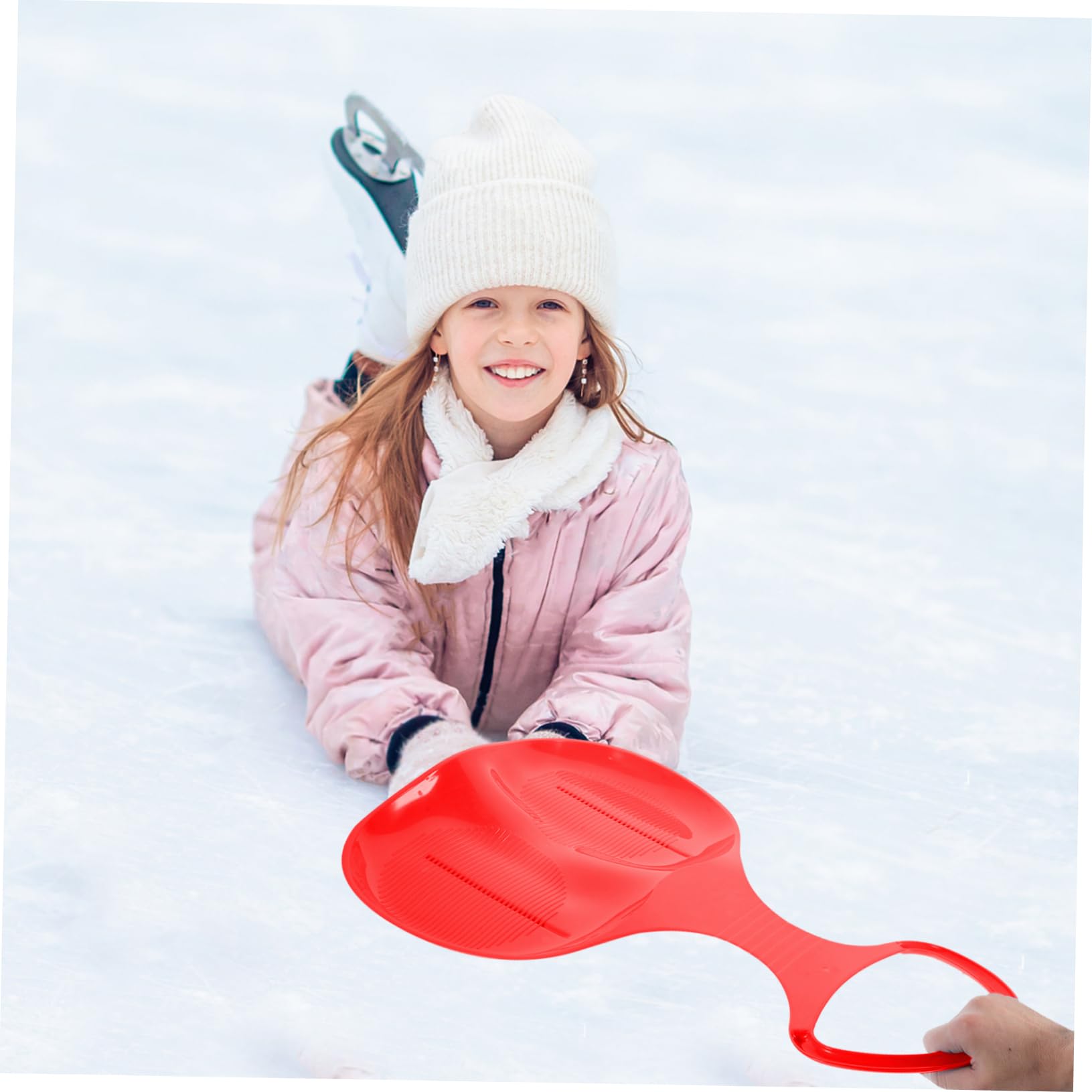 BESTonZON Slitta Neve Portatile per Ragazzo Ragazza Ragazza e Adulti Giocattolo da Sci in Resistente Slitta da Neve per Esterni