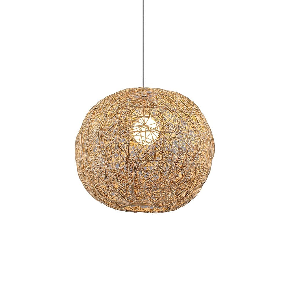 Lámpara colgante de bambú natural para eliminar la luz fría del salón