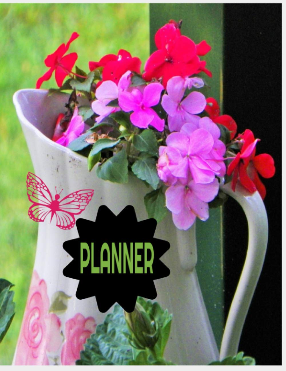 Monthly Planner flower cover 100 pages: flower pot monthly planner note book