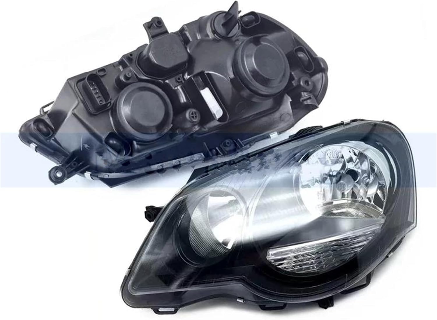Car Headlight 1 Pair for VW for Polo 9N3 2006-2010 Front Bumper Head Light Head Lamp Headlamp Headlight Front Turn Light Headlamp Lens