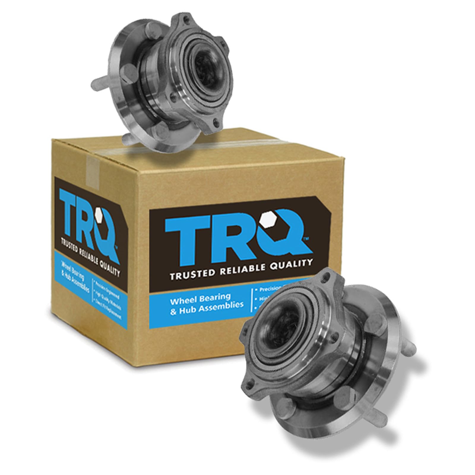 TRQ 2 Piece Front Wheel Bearing &amp; Hub Assembly Set 4WD