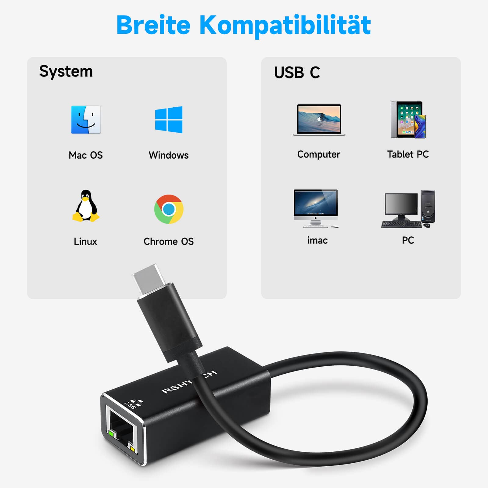 Adattatore Ethernet USB-C UGREEN 2.5G - RJ45 In Alluminio, Compatibile Con IPhone, MacBook, Samsung, 2500 Mbps - Foto 4