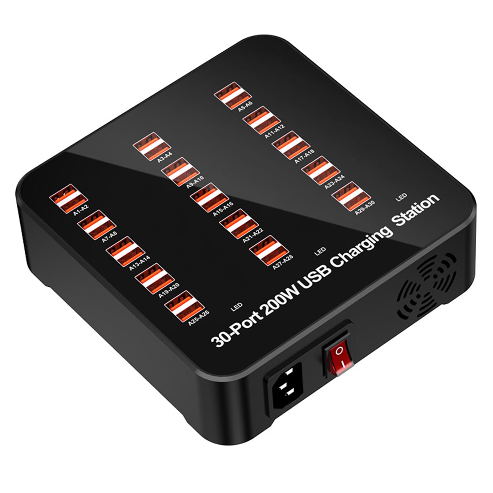 Estación de Carga USB Base de Carga Múltiple Puertos | Enchufe Inteligente para Teléfono Portátil Casa Coche Dormitorio Cocina Escuela Tableta