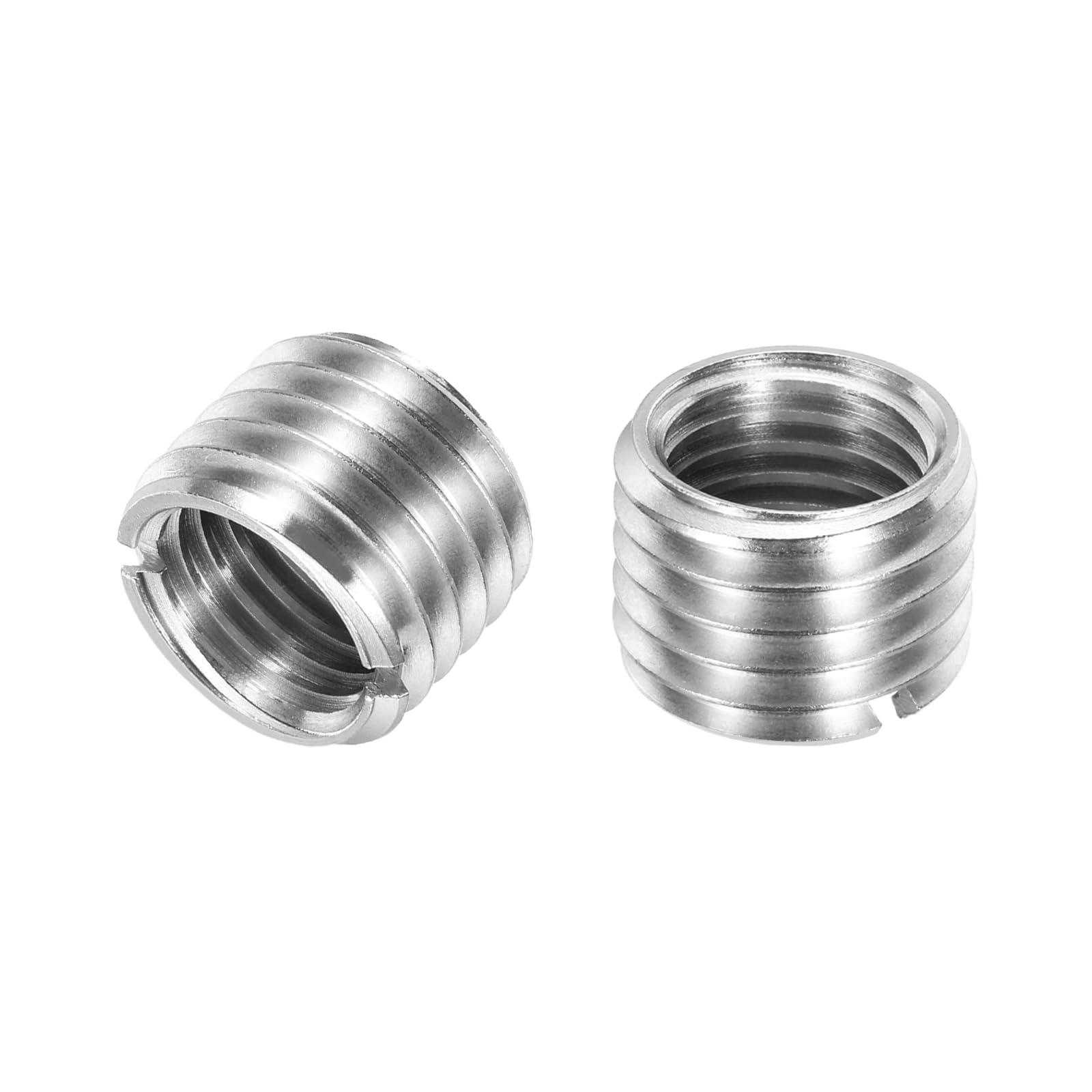 sourcing map 2Pcs 316 Stainless Steel Thread Reducing Nuts, M20x2.5 Male to M16x2 Female 15mm Long Metric Repairing Insert Nut Screw Threaded Adapters Sleeve Reducer Conversion Fastener