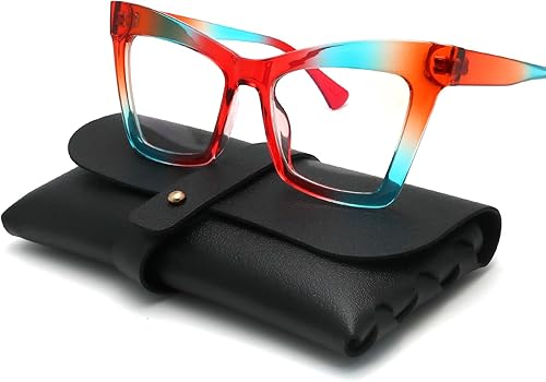 Miniatura 2 de HGIOOIGH Trendy TR90 Cat Eye Reading Glasses for Women Blue Light Blocking Computer Reader with Metal Hinges Stylish Frame