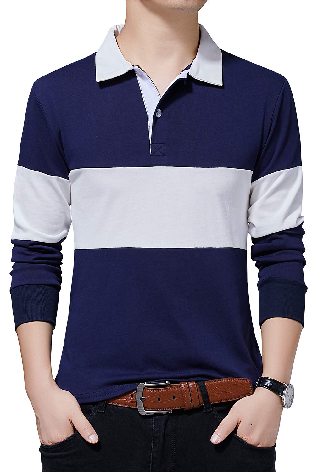 FRTCV Mens Polo Shirt Casual Slim Fit Polo T Shirts Golf Shirt