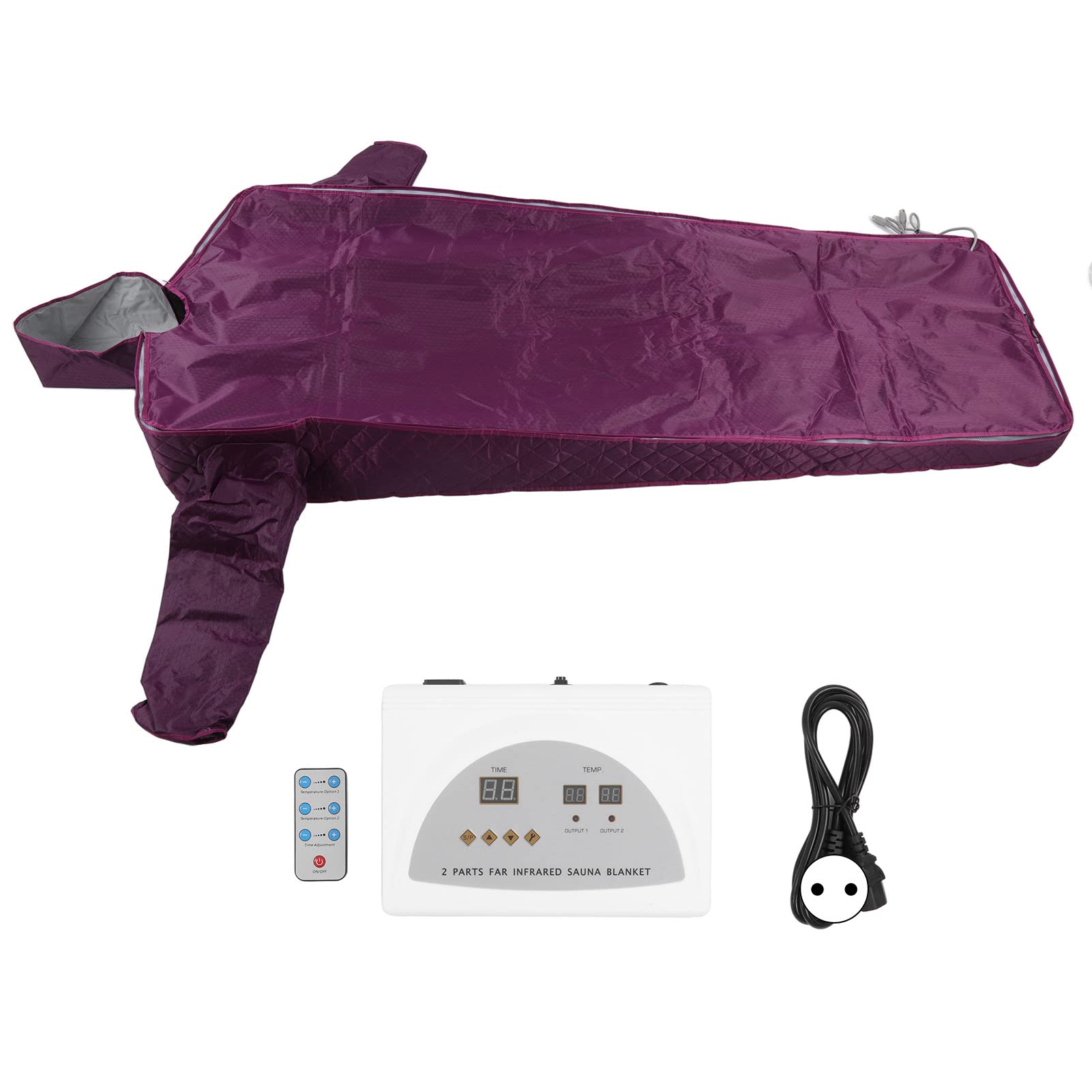 Coperta da sauna per disintossicazione, coperta per sauna a infrarossi lontani, deumidificazione aumentata con maniche per cappello e allarme (US 110 V)