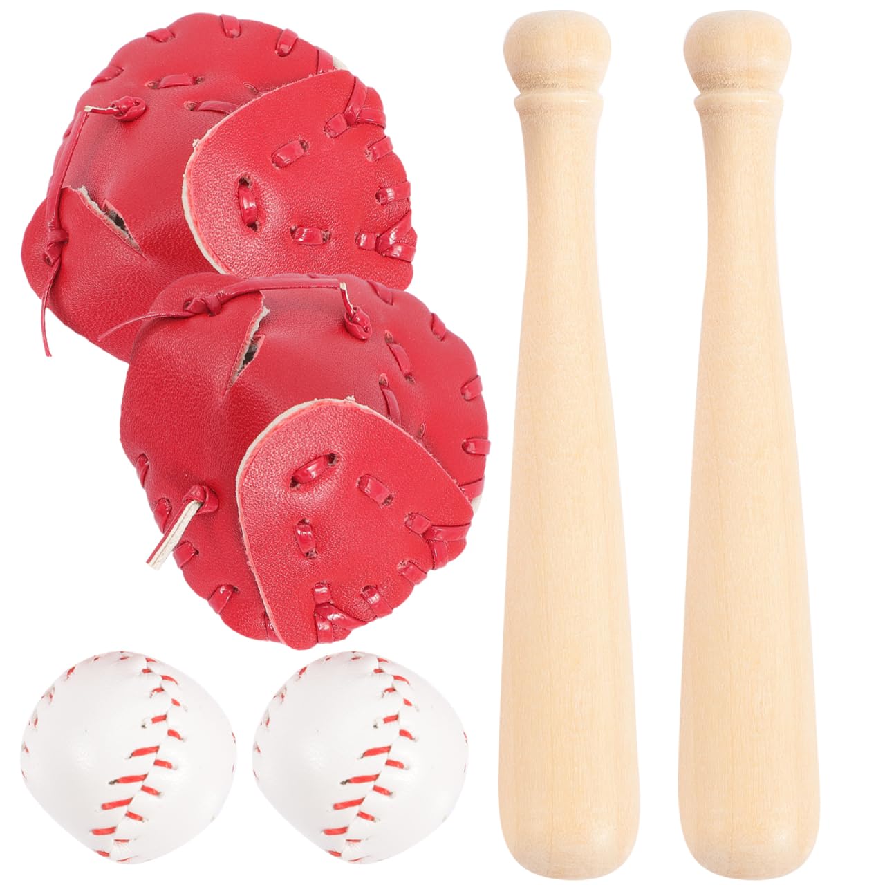TOPPERFUN Mini Baseball Softball Set 1.77 Inch Miniature Bat Glove Ball Toy Keychain Collector Portable Outdoor Sports Play