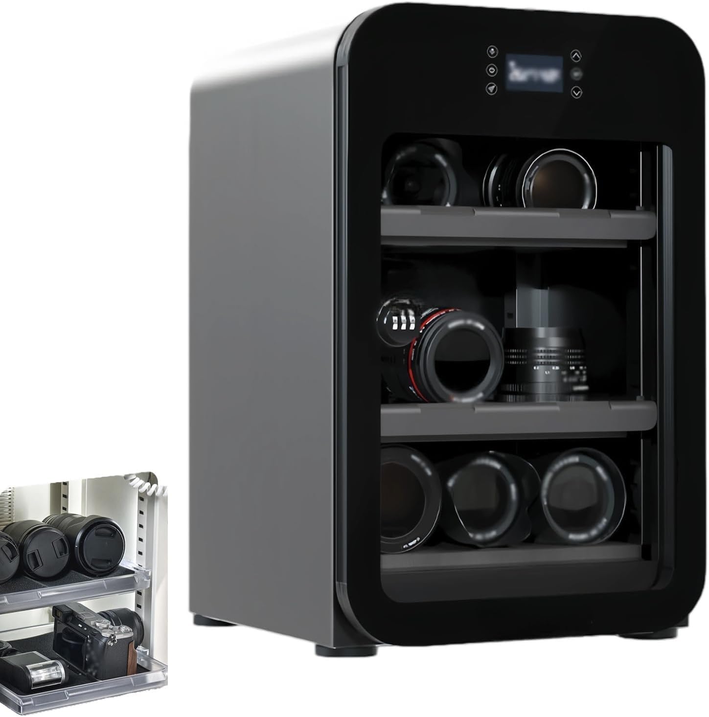 Camera Lens Dry Box with Adjustable Shelves and Hygrometer,30l Moisture-Proof Storage (40L)
