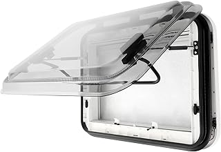 RV Caravan Roof Vent Kit, RV caravan Motorhome LED Skylight Roof Window Hatch Roof Top Vent with LED light, R-V Caravan Roof Window Hatch With Sunshade (Hole Size 27.6x19.7 Inch)