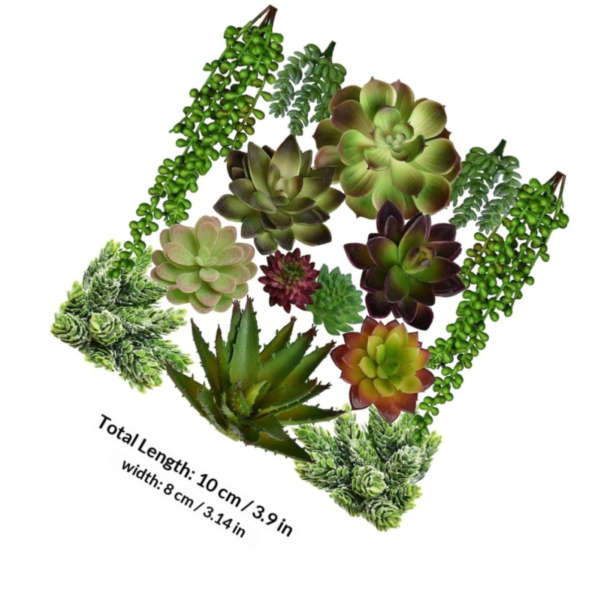Lot de 14 Fausses Plantes Succulentes Vertes Créatives en PVC PE, Légères Entretien, pour Décoration Intérieure et Accessoires Photo Plusieurs Styles
