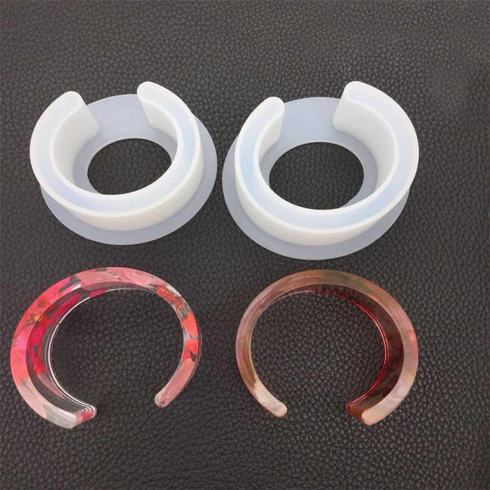 Stampo In Silicone Per Bracciali Fai-da-Te: Aperto A Forma Di C, Per Resina E Gioielli, 33 Mm - 2