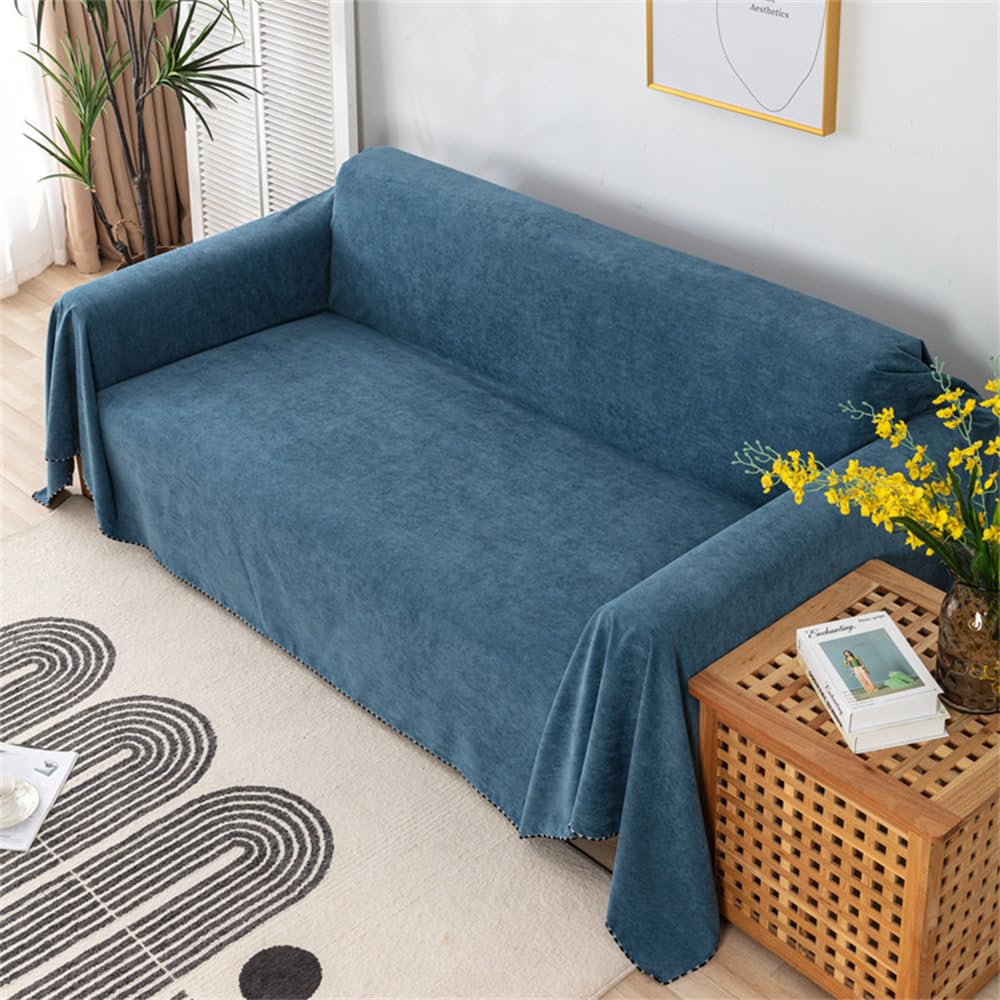 Housse de canapé universelle 1 à 4 places couverture bleu marine