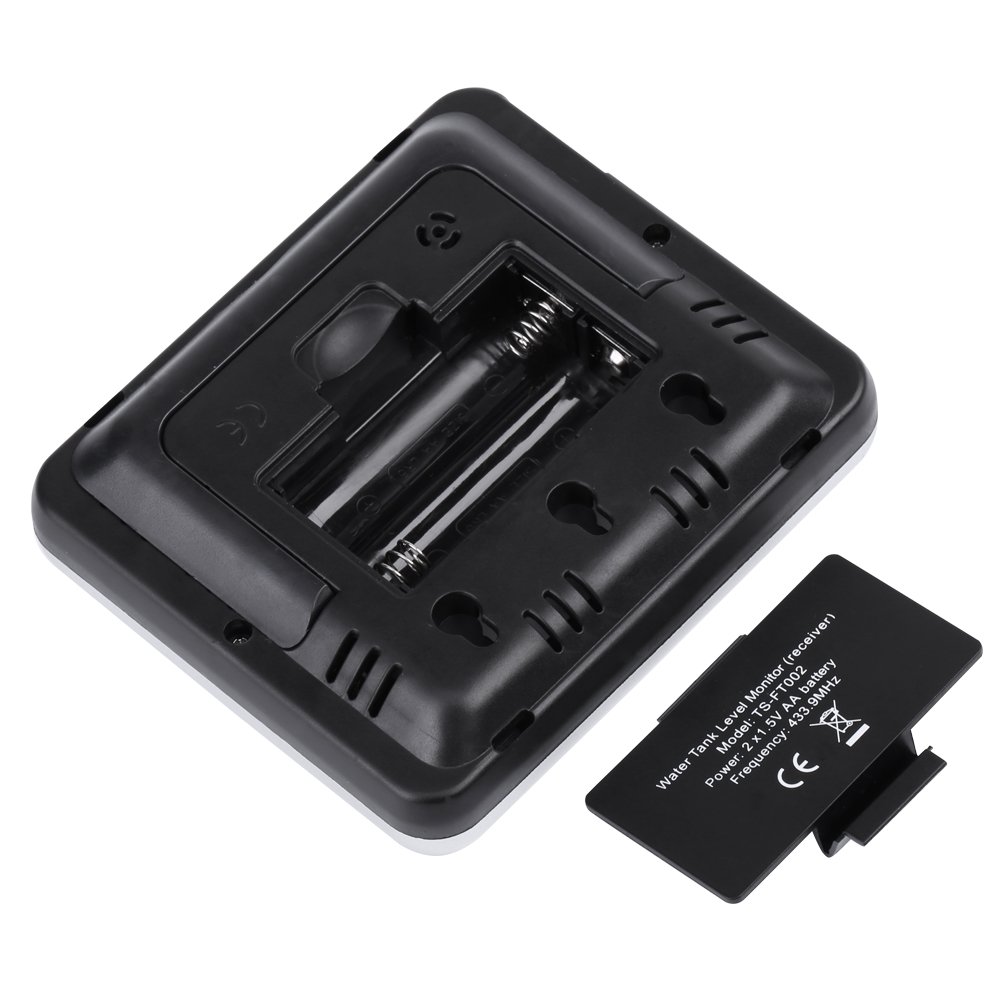 VBESTLIFE Sensor de Nivel ultrasónico, Sensor ultrasónico del medidor de Nivel de Profundidad de líquido del Tanque de Agua con Pantalla de Temperatura para Todos los líquidos no corrosivos