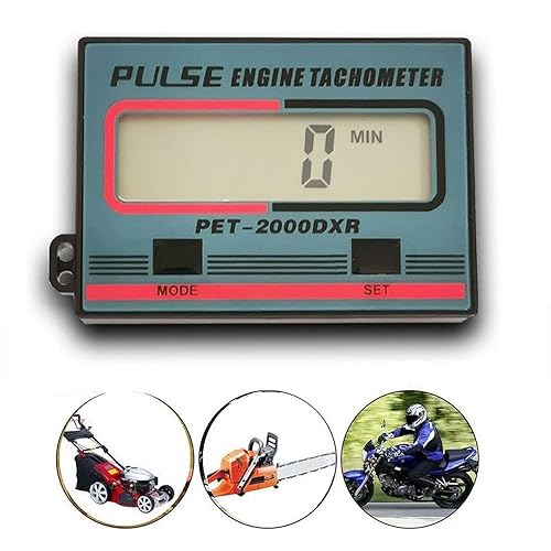 Miniatura 5 de Gexmil Tacómetro de inducción digital manual, tacómetro de 2 tiempos y 4 tiempos para motores pequeños, tacómetro de pantalla LCD para motosierras y