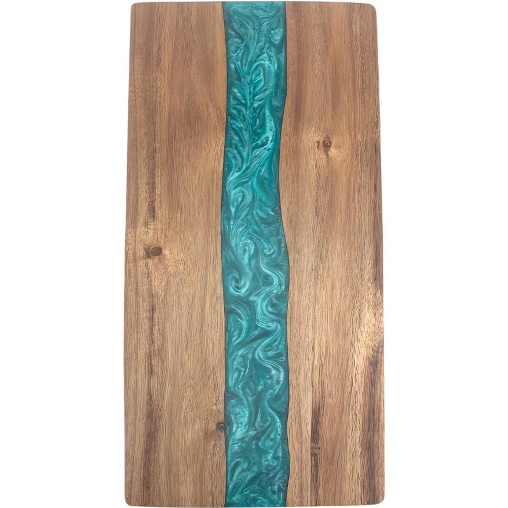 Ppmter Green Wood Cutting Board Wooden Resin Chopping Board For Kitchen Meal Prep And Serving Versatile Cheese & Charcuterie Board For Meat Vegetable Fruit