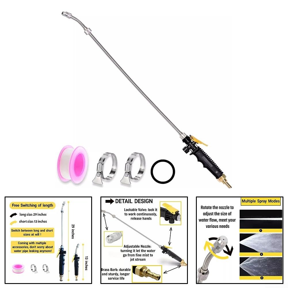 Lance De Pulvérisation Acier Inoxydable - Extension Tuyau Arrosage 9.5mm Avec Poignée
