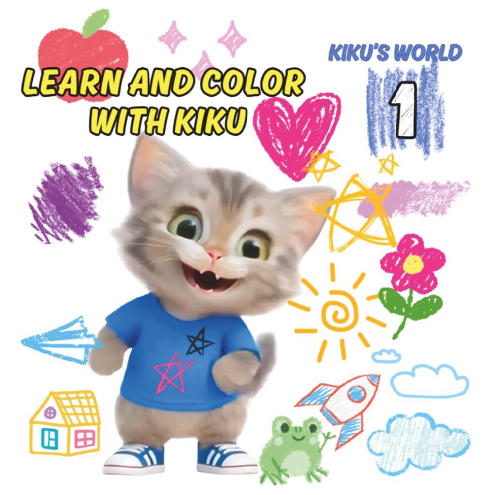 Learn And Color With Kiku: Educational Book With Coloring Pages For Preschool Children Ages 2-4