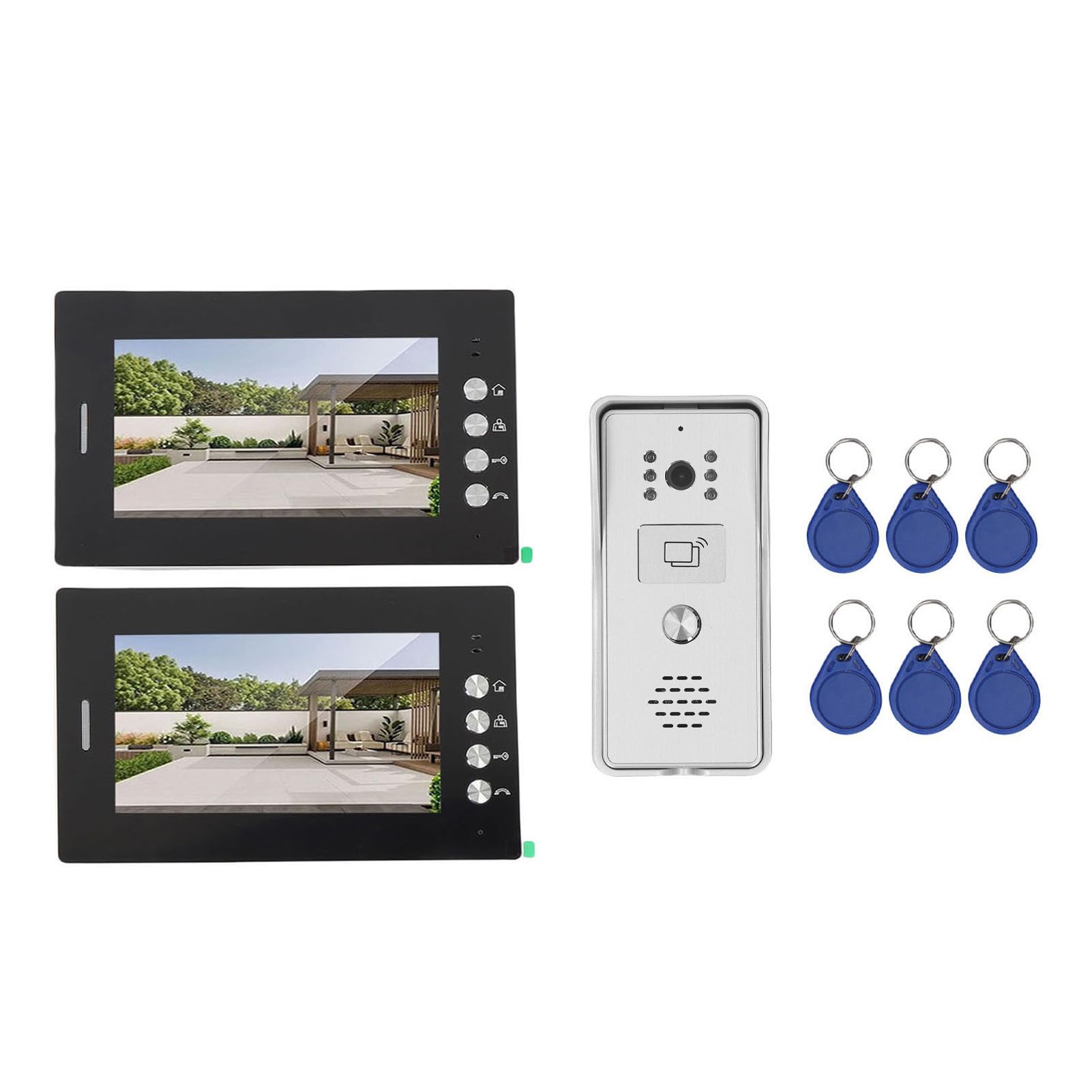banapoy Videocitofonico 7 Pollici con Monitor Wireless Bidirezionale (Spina europea)