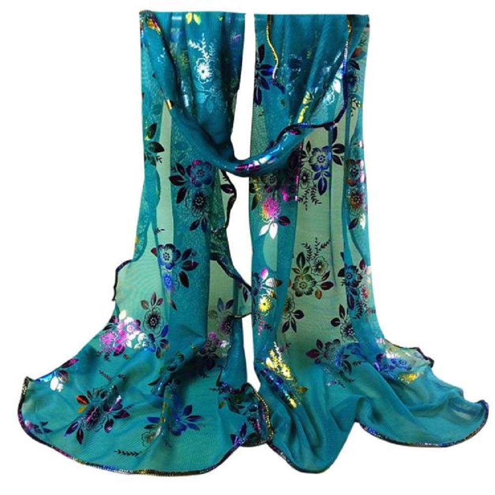 YEBIRAL Damen-Schal Mit Elefant & Blumen-Druck – Superweicher Voile-Schal, 190x80 Cm, Ganzjährig Tragbar