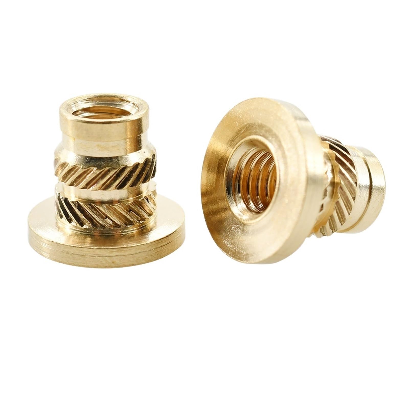 Idomin M2 M3 M4 M5 M6 M8 Brass Hot Melt Insert Flange Nut Metric Thread Heat Molding Inject Embedded T-Type Nuts Copper Nutsert Knurle(