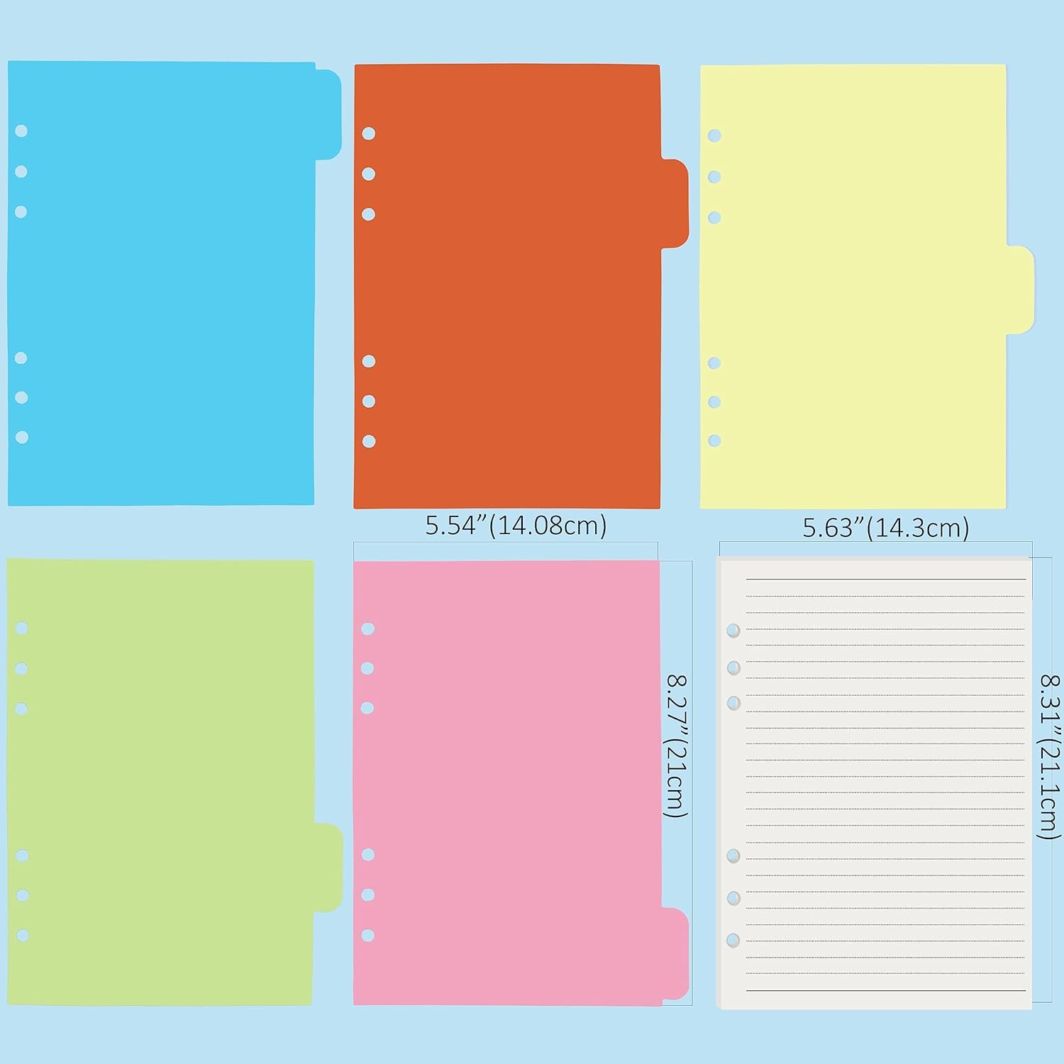 Harphia A5 6 Holes Binder Refill Value Set, 90 Sheets Loose Leaf Paper with Stickers and dividers - Image 4