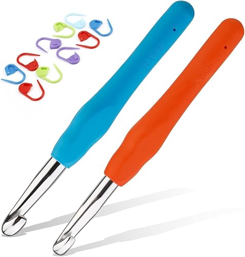 Juego de ganchos de ganchillo asas ergonómicas de agarre suave kit de ganchillo para principiantes 0354in 0394in