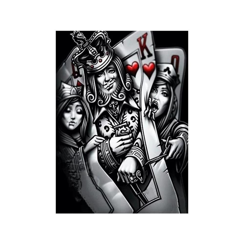 Peinture Poker Toile Fine Art Impression Monochrome Affiche Nordique Murale