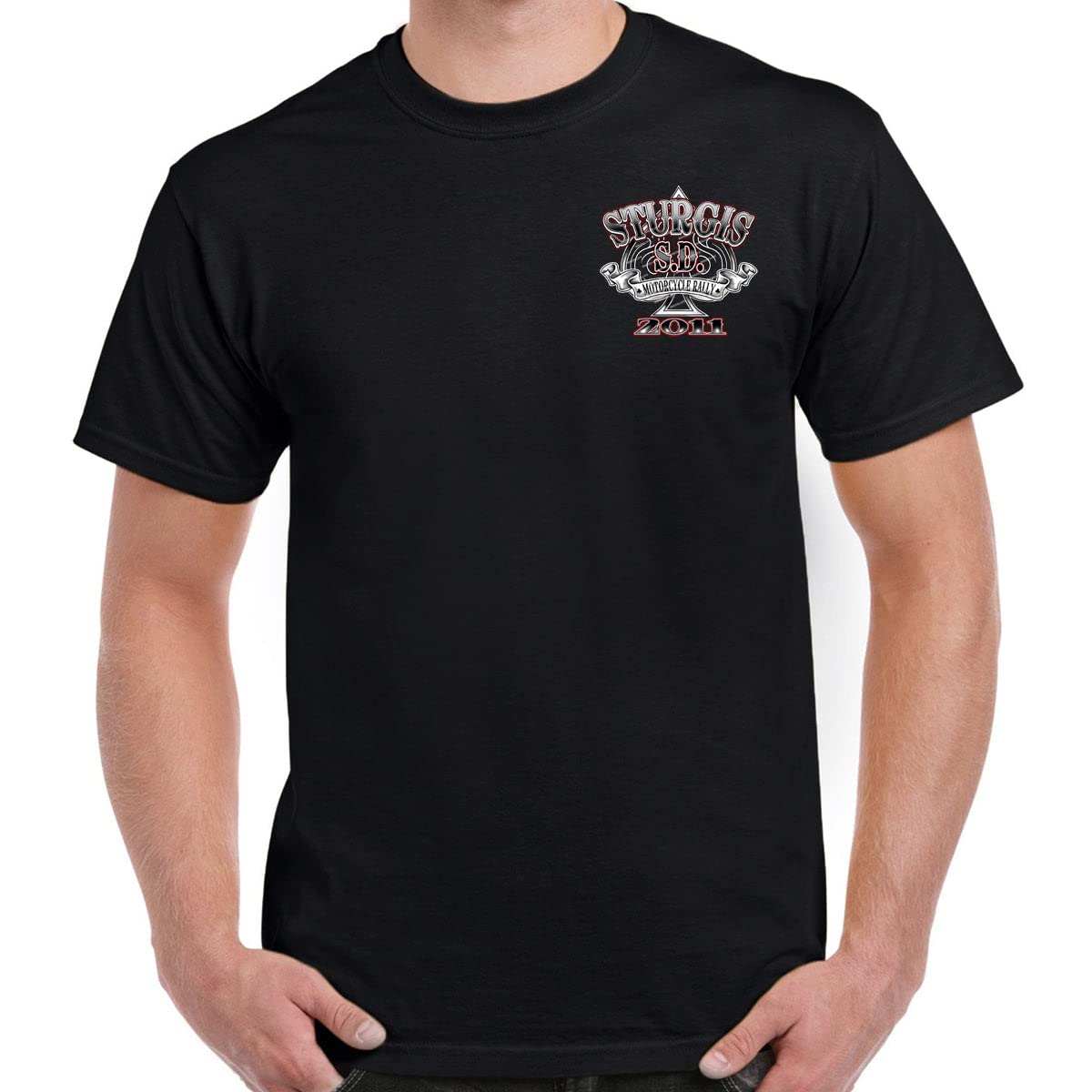 Nostalgia 2011 Sturgis Motorcycle Rally Retro Spade T-Shirt Black