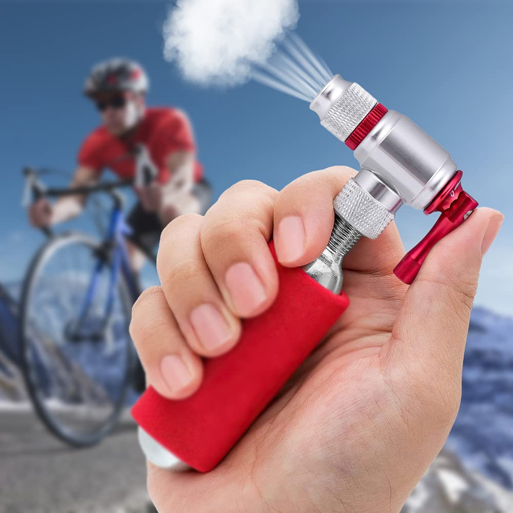SANON Pompe à CO2 de Vélo, pour valves Presta et Schrader | Mini Gonfleur de Pneu pour Route, vélo de Course et VTT | sans Cartouche