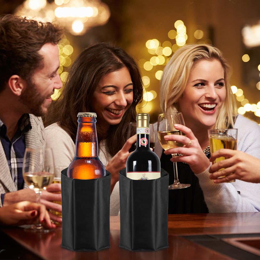 2 Stück Kühlmanschette Wein, Weinkühler Manschette, Flaschenkühler Manschette, Kühlmanschette für Wein & Sekt, Flaschenkühler für Unterwegs, Weinmanschette, Weinflaschenkühler
