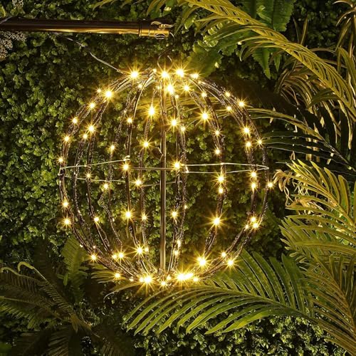 Guirlande lumineuse sphère extérieur en métal ciselé géométrique - 7