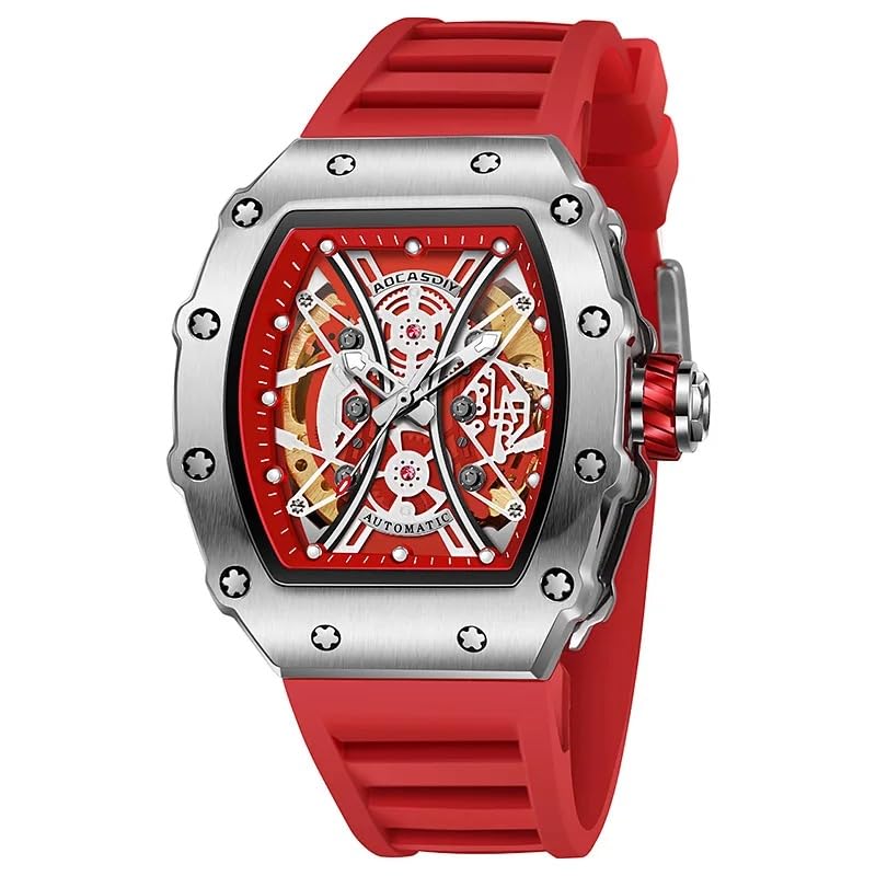 Silicone Men€™S Analogue, Non Mechanical Watch Carbon Fiber Case Hollow Skeleton Dial Waterproof Luminous Fashion Watch For Men, Red (Color May Vary) (B0D32497VN) Amazon Price History, Amazon Price Tracker
