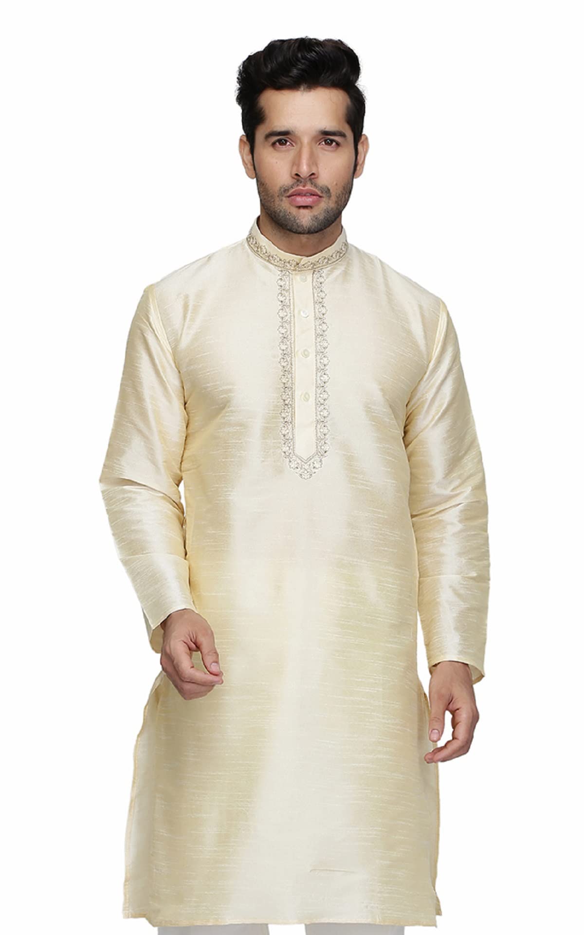 royal kurta Men's Embroidered Silk Kurta and Kurta Pyjama Set-picture-32