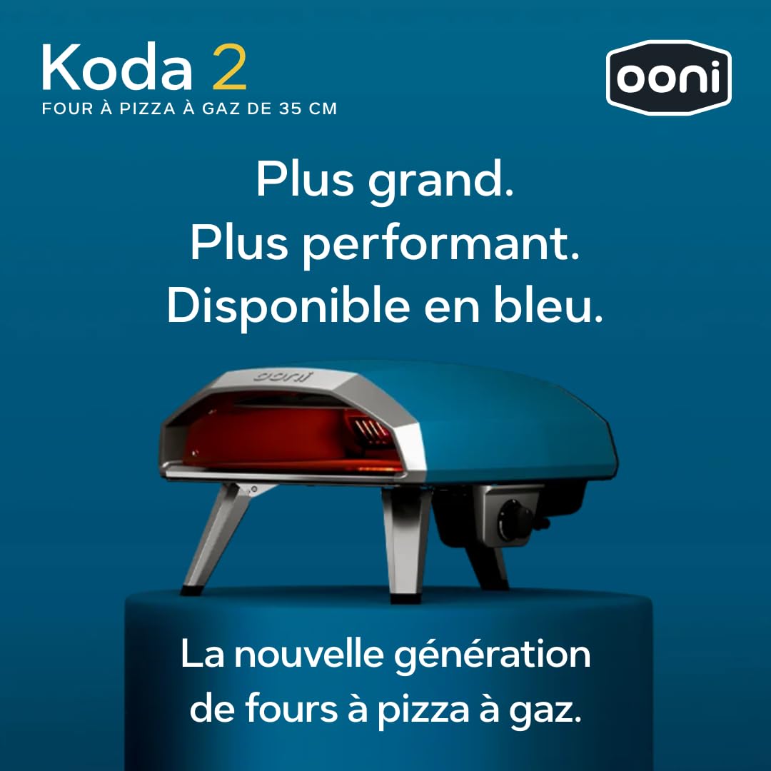 Ooni Koda 2 Horno de Pizza a Gas 14" – Azul Pizarra – Horno Para Pizza a Gas Portátil con Tecnología G2 – Compacto y Potente – Pizza Napolitana en 60 Segundos – Ooni Pizza Oven (37 mbar)