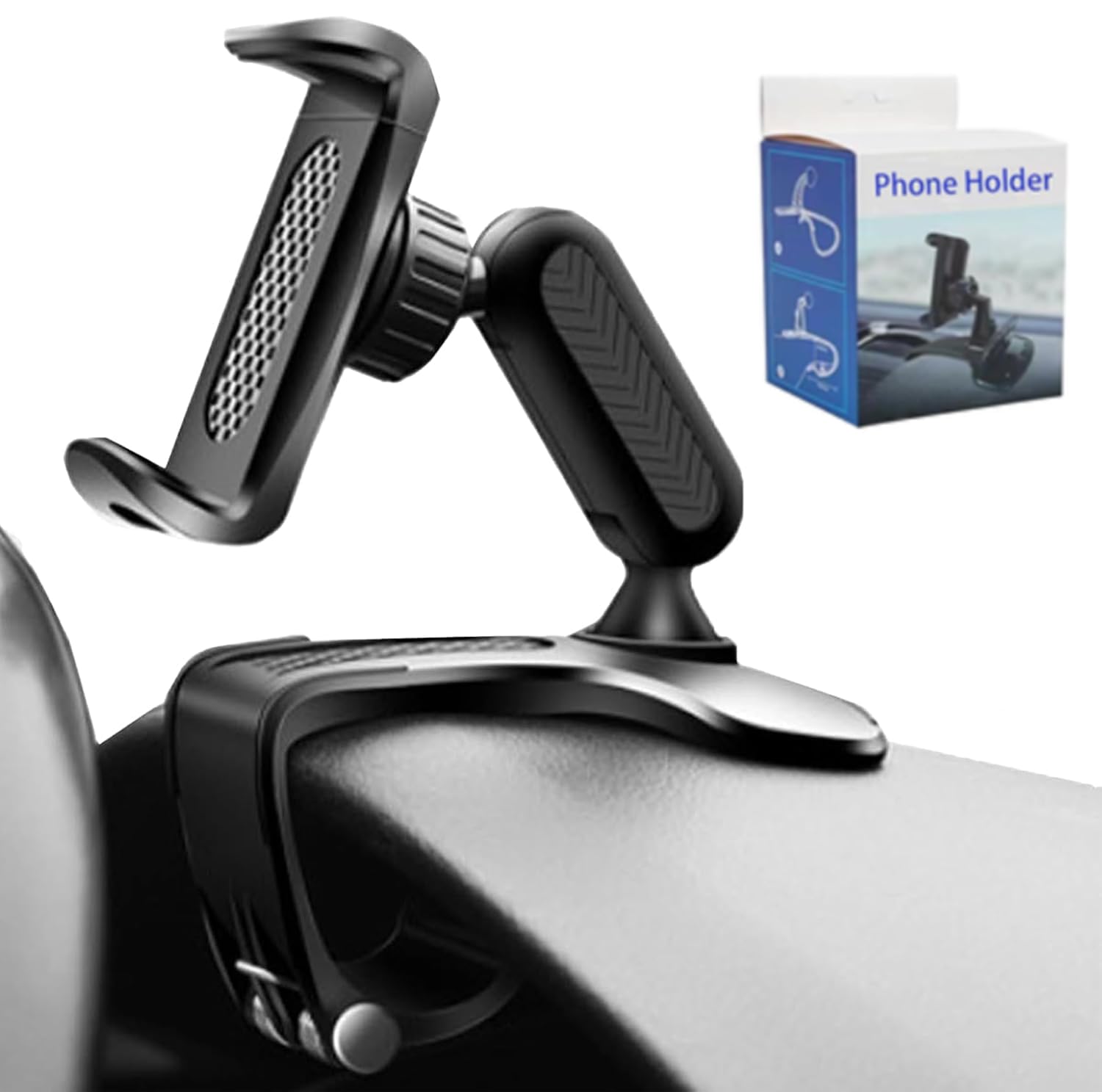 Supporto universale per telefono da cruscotto a 360°, offre un supporto sicuro per il cruscotto dell'auto, adatto per smartphone da 4 a 7 pollici