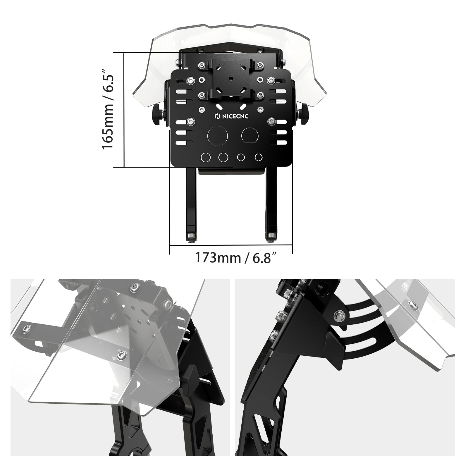 NICECNC Mini kit di carenatura con staffa di montaggio GPS nera Compatible with EXC/EXC-F/SX/SXF/XC125-530 2004-2024 Compatible with TC/FC/TX/FX 125-501 2014-2024, vedi montaggio