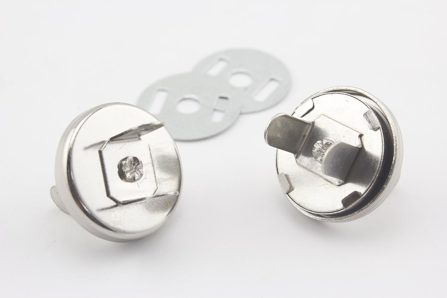 Round Cover Magnetic Snaps Bag Button Purse Leather Closures for Sewing Purse Bag Clutch Wallet 3/4 Inch / 18mm Nickel F45
