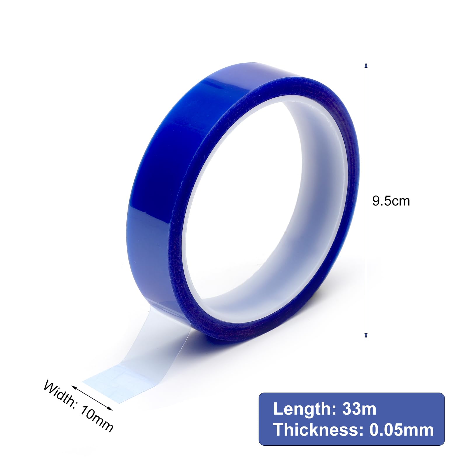 4 rolki 20 mm x 33 m taśma klejąca odporna na wysokie temperatury, niebieska taśma termotransferowa dla elektryków, odporna na wysokie temperatury, taśma termiczna