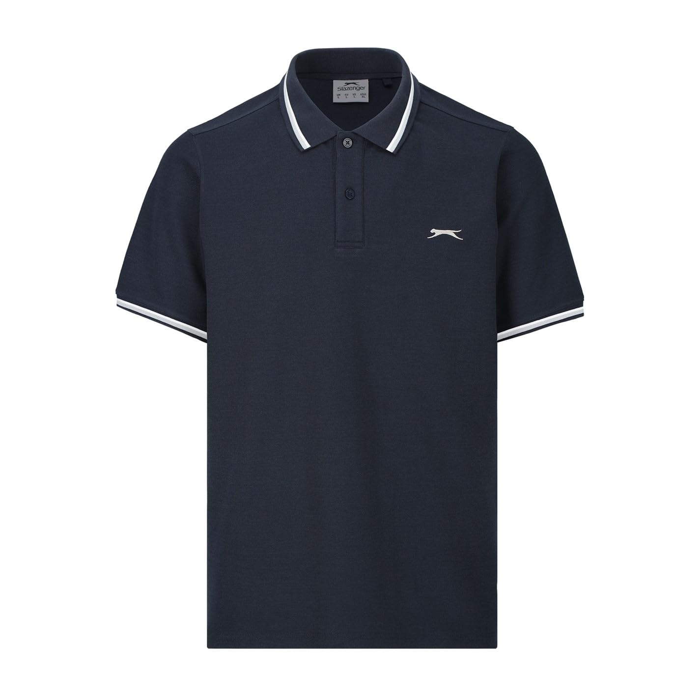 Slazenger Mens Tipped Polo Shirt Navy Blue XXL