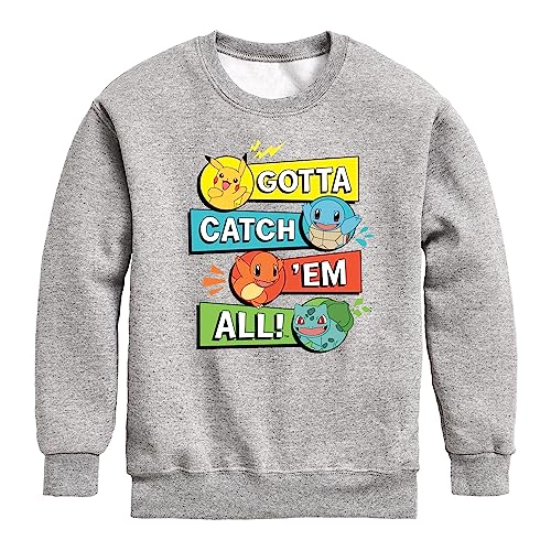 HYBRID APPAREL - Pokémon Kanto Starters - Kids Crewneck Fleece Sweatshirt