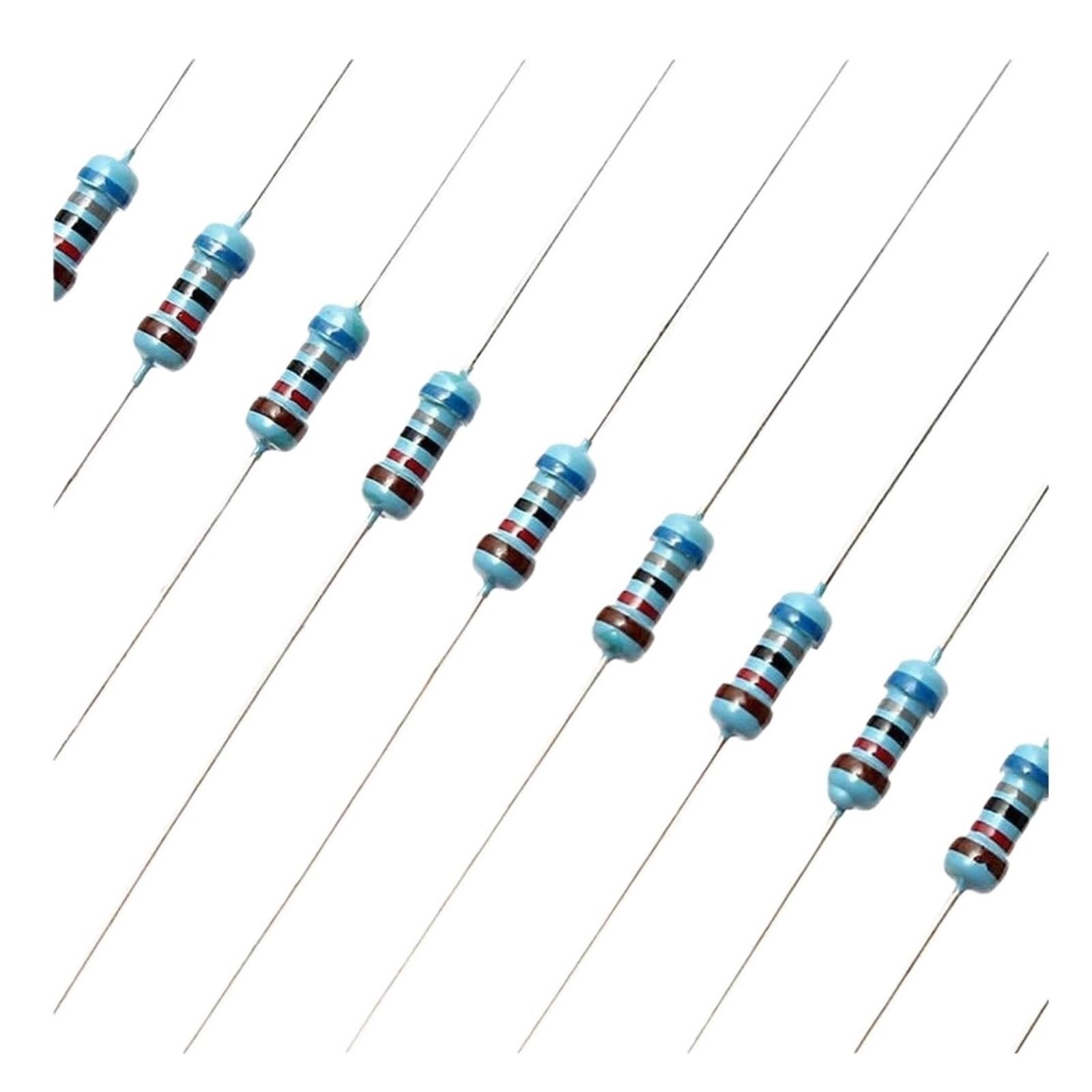 100 szt. 1/4 W rezystor z folii metalowej 0,25 W rezystor mocy 0,1 ~ 1 m 2. 4,7 10R 47 100 200 220 360 470 680 1K .2K 10K 47K 22K 100 KOhm (36 omów)