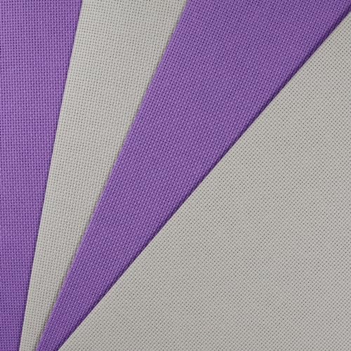 Image of KCS 4 /6 pc of 12 inch x 18 inch(30cmx45cm) 18CT Counted Cotton Aida Cloth Cross Stitch Fabric (4 pc,Pearl Grey+Lavender)